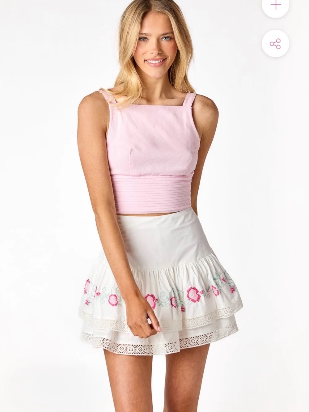 Pink Crop Tank Top Bella Bow
